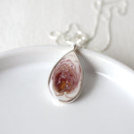 Load image into Gallery viewer, 2024 Rose Petal Teardrop Necklace in Silver
