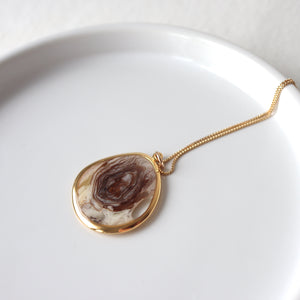 2024 Rose Petal Organic Circle Necklace in 14k Gold