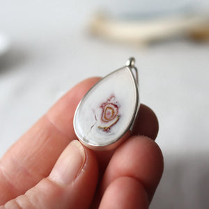2024 Rose Petal Teardrop Necklace in Silver