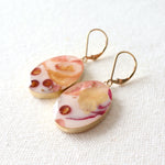 Load image into Gallery viewer, Floral Oval Drop Earrings on 14k Gold-fill
