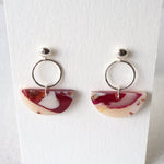 Load image into Gallery viewer, Floral Colourful Drop Earrings on Sterling Silver Studs
