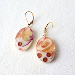 Load image into Gallery viewer, Floral Oval Drop Earrings on 14k Gold-fill
