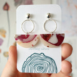Load image into Gallery viewer, Floral Colourful Drop Earrings on Sterling Silver Studs
