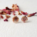 Load image into Gallery viewer, Rose petal earring studs by Wild Blue Yonder
