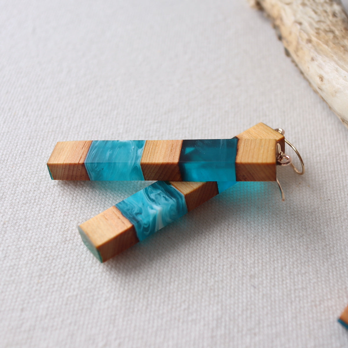 Dangle Wood Earrings. Reclaimed Cedar