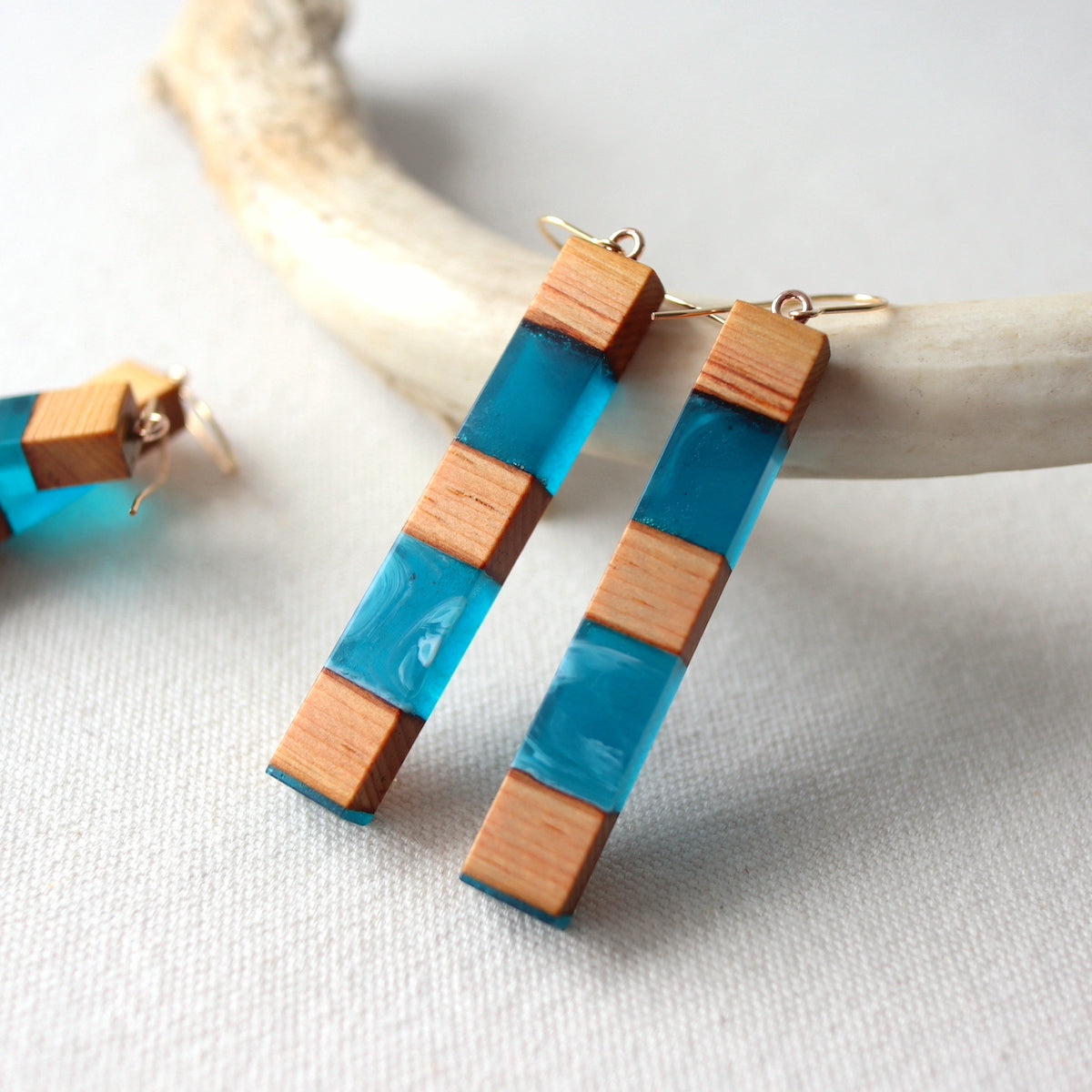 Dangle Wood Earrings. Reclaimed Cedar