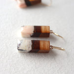 Load image into Gallery viewer, Dangle Earrings. Cherry Bark with Pink Resin (Short 30mm)
