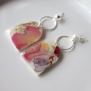 Floral Drop Earrings on Sterling Silver Studs