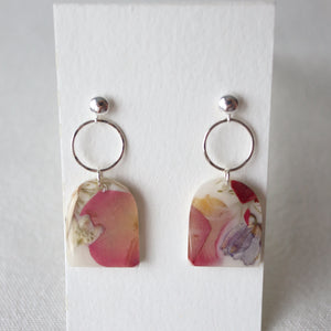 Floral Drop Earrings on Sterling Silver Studs