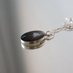 Load image into Gallery viewer, Dawn Collection. Silver Oval Necklace with white grass
