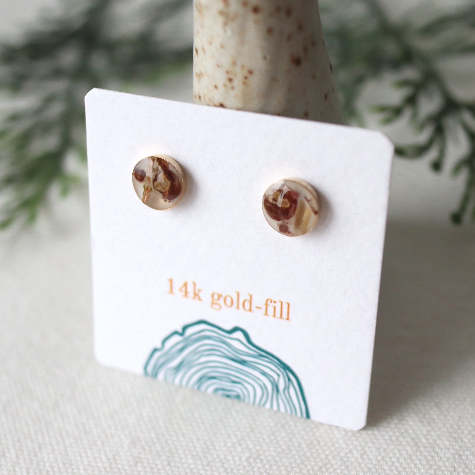 8mm Pepperberry Studs on 14k Gold-fill