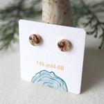 Load image into Gallery viewer, 8mm Pepperberry Studs on 14k Gold-fill
