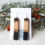 Load image into Gallery viewer, Dangle Earrings. Olive Wood and Black Resin
