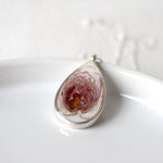 Load image into Gallery viewer, 2024 Rose Petal Teardrop Necklace in Silver
