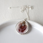 Load image into Gallery viewer, 2024 Rose Petal Organic Circle Necklace in Silver
