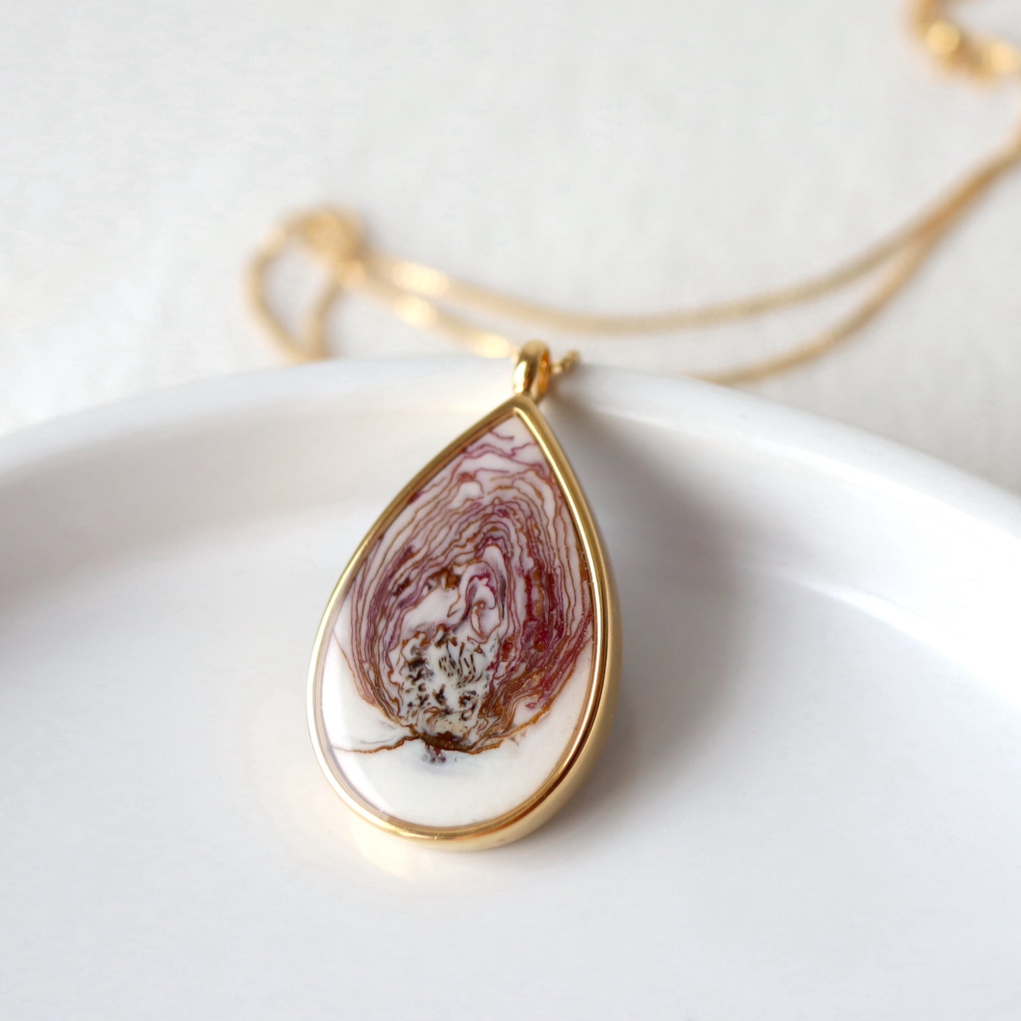 2024 Rose Petal Teardrop Necklace in 14k Gold