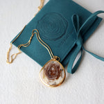 Load image into Gallery viewer, Rose Petal Organic Circle Necklace in 14k Gold
