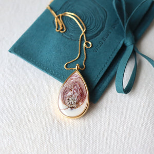 2024 Rose Petal Teardrop Necklace in 14k Gold