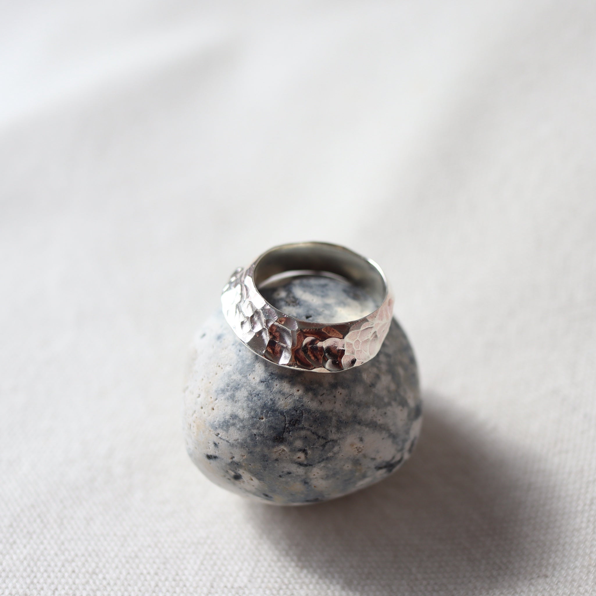 Translations. Textured Sterling Silver Ring D (size 8)