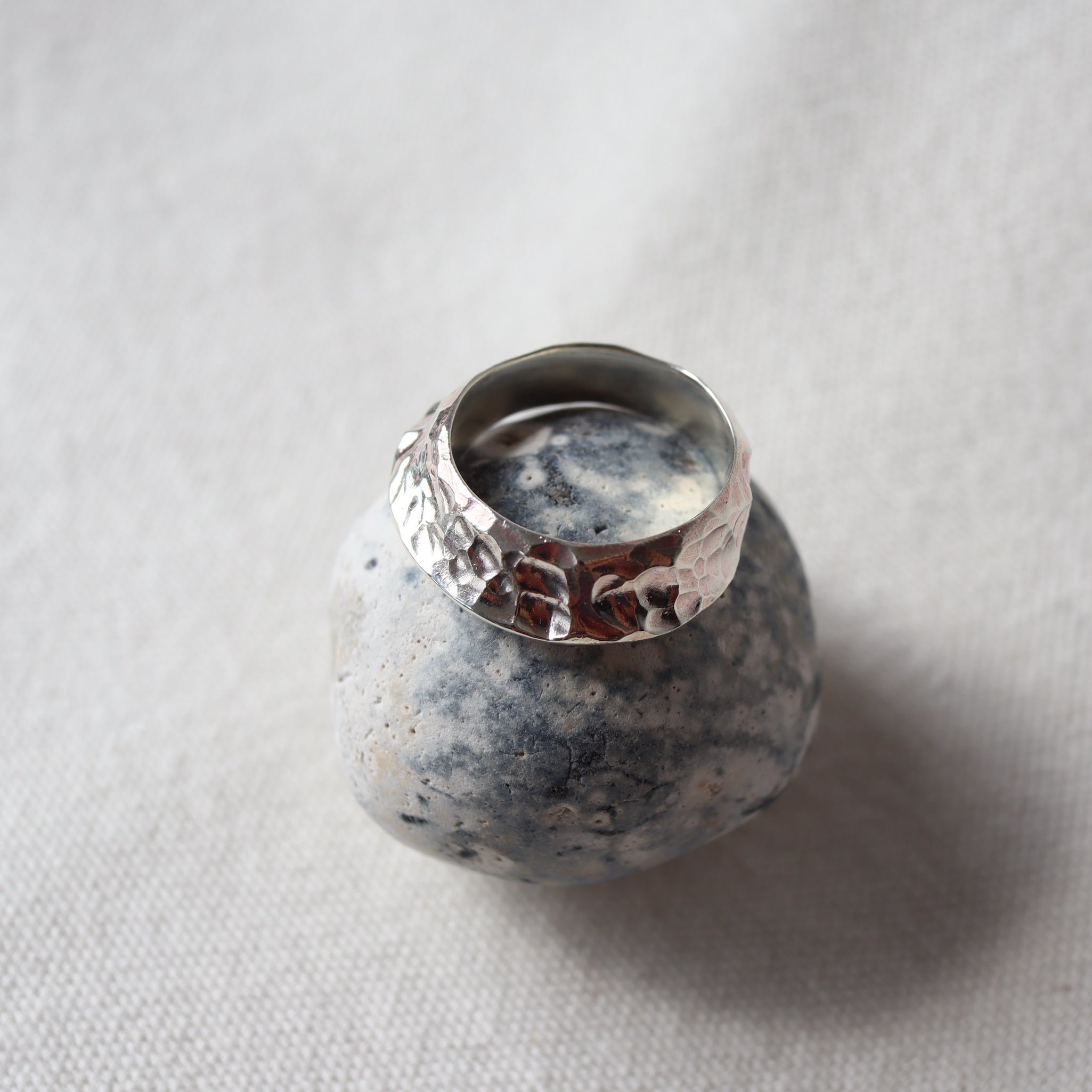 Translations. Textured Sterling Silver Ring D (size 8)