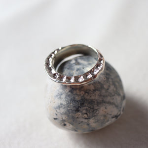Translations. Textured Sterling Silver Ring D (size 8)