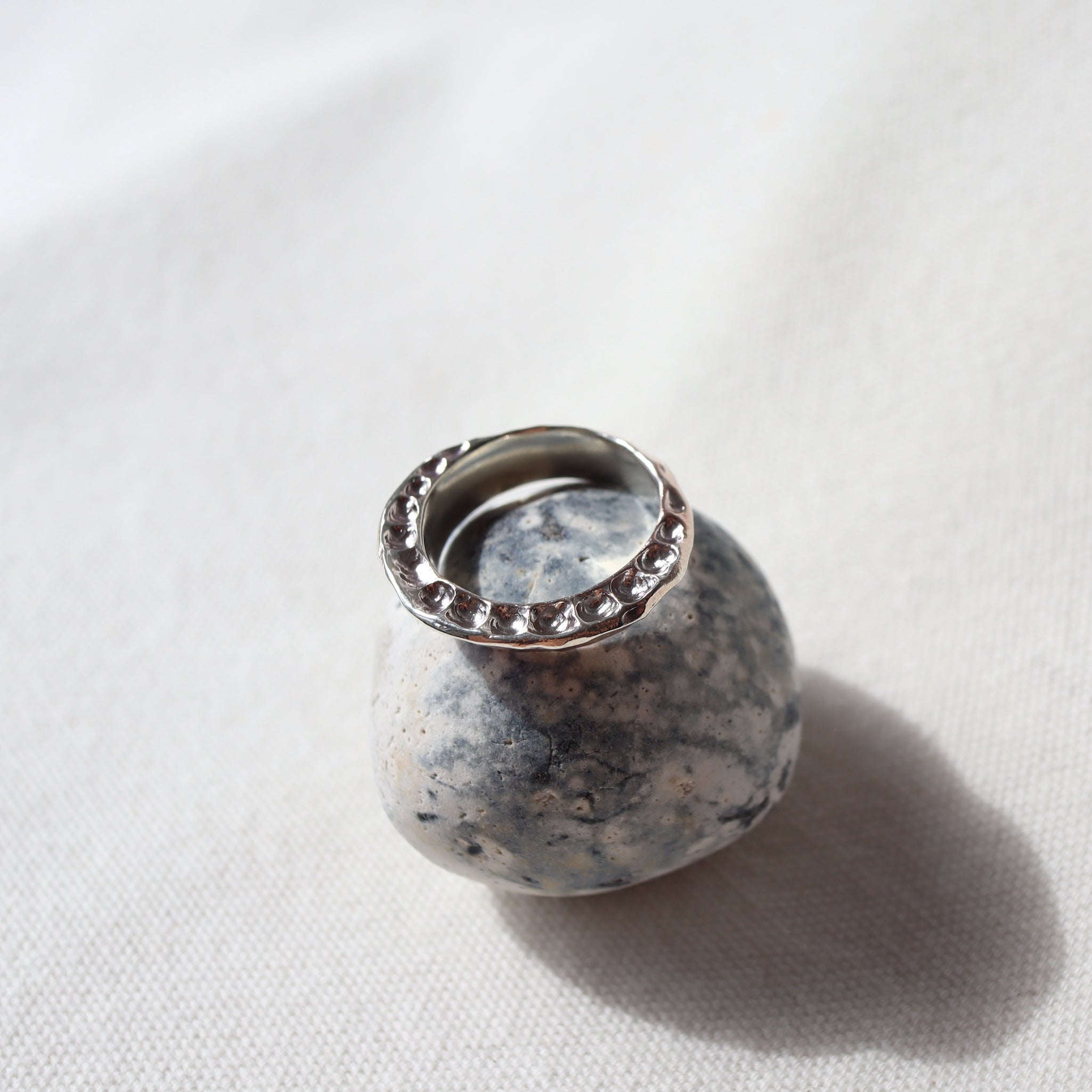 Translations. Textured Sterling Silver Ring D (size 8)
