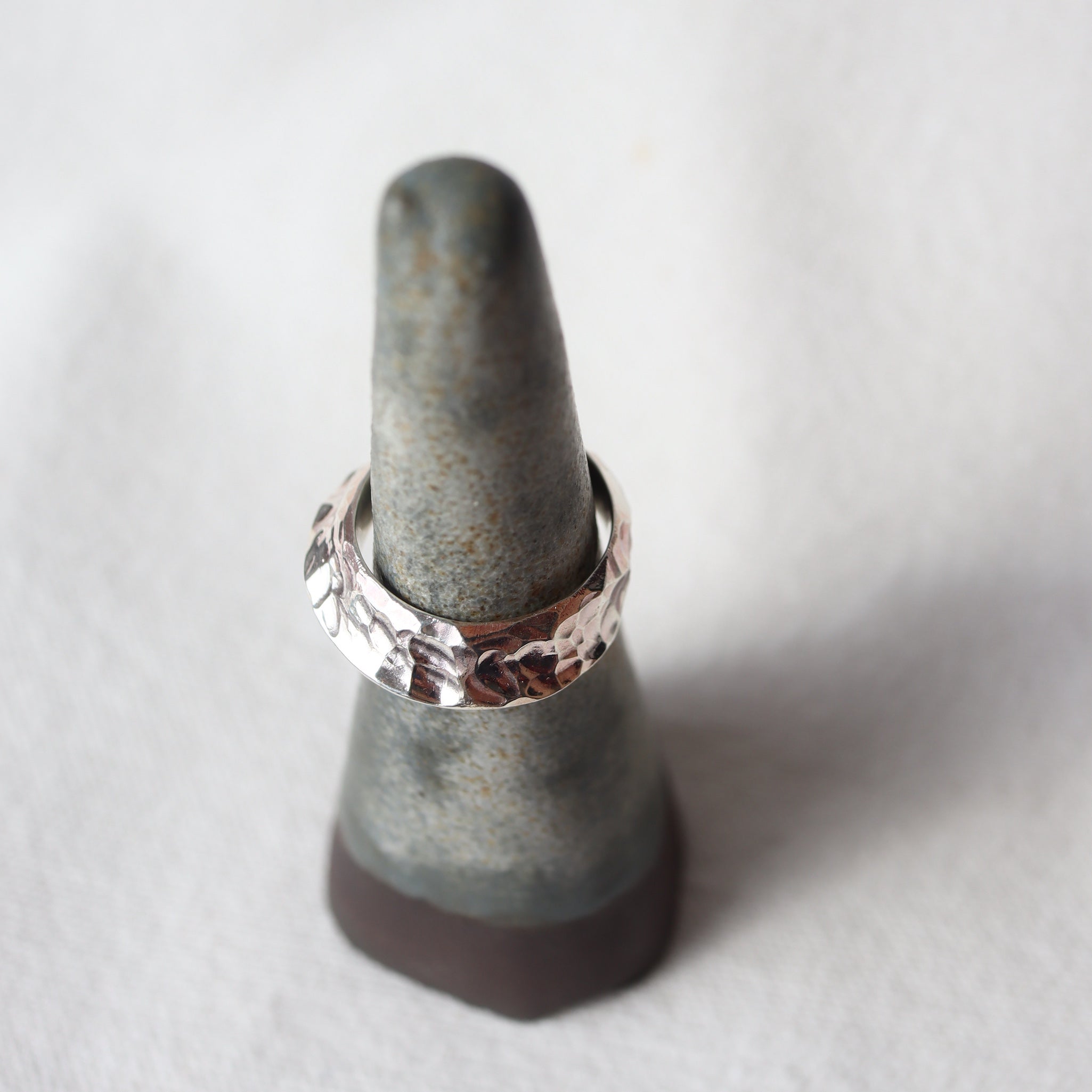 Translations. Textured Sterling Silver Ring D (size 8)