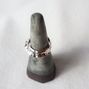 Translations. Textured Sterling Silver Ring D (size 8)