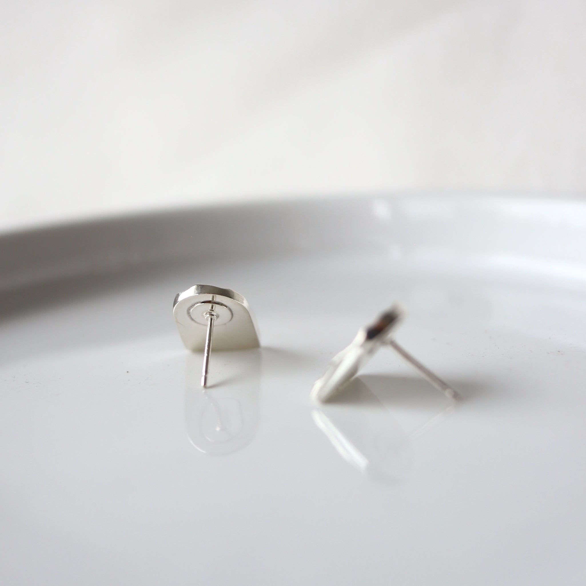 Translations. Textured Sterling Silver Studs (round and arch)