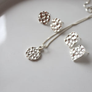 Translations. Textured Sterling Silver Necklace (round)