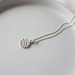 Translations. Textured Sterling Silver Necklace (round)