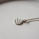Load image into Gallery viewer, Translations. Textured Sterling Silver Necklace (round)
