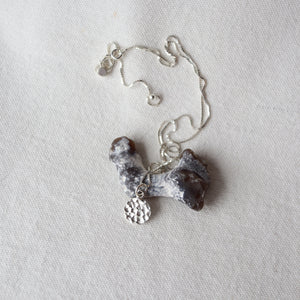 Translations. Textured Sterling Silver Necklace (round)