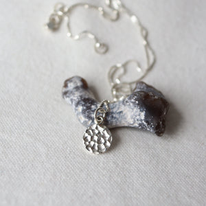Translations. Textured Sterling Silver Necklace (round)