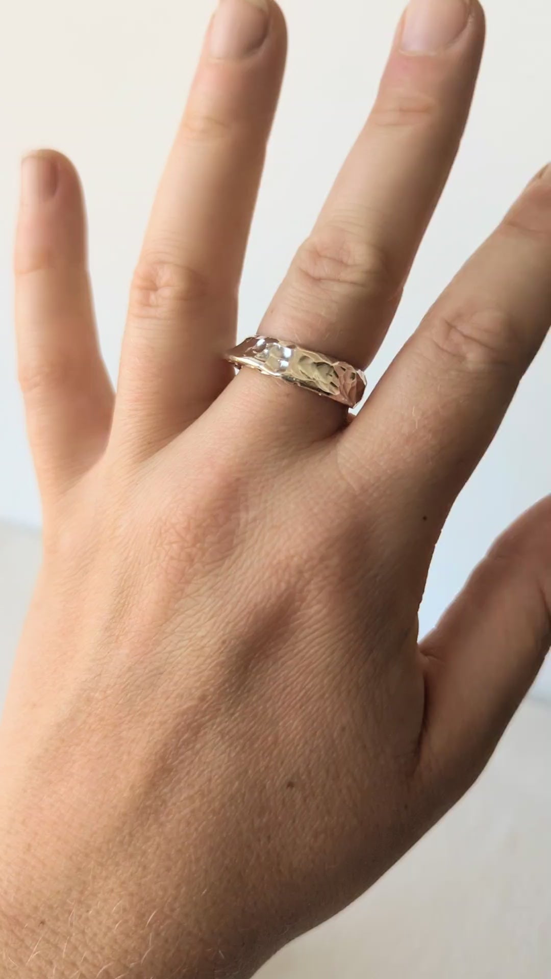 Translations. Textured Sterling Silver Ring D (size 8)