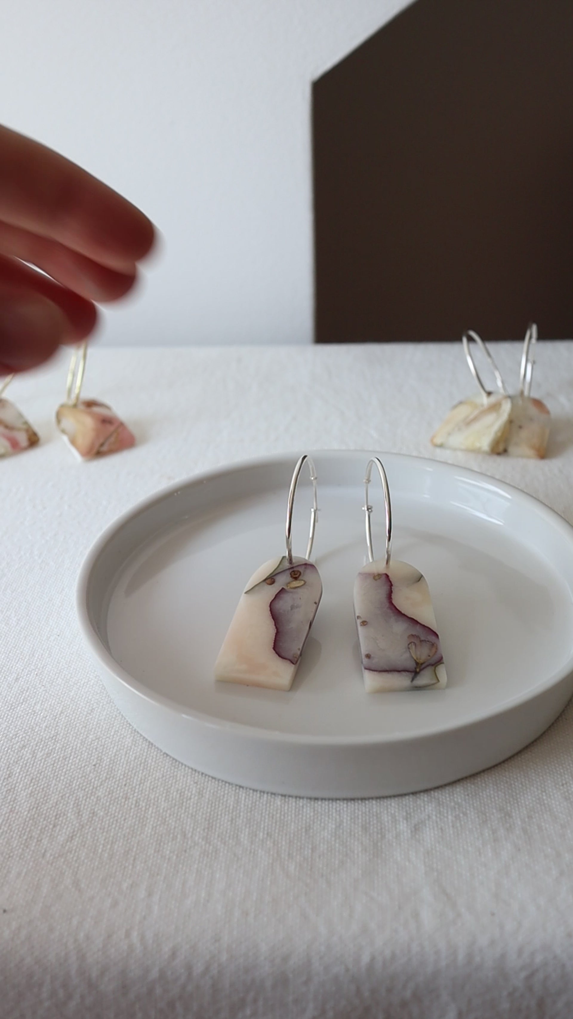 Florals. Hoop Earrings with Peony Petals (33mm)