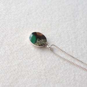 Silver and Reclaimed Wood Necklace with Bark | Wood Jewellery | Handmade by Wild Blue Yonder Jewelry