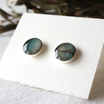 Load image into Gallery viewer, Encased Birch Bark Studs on Sterling Silver
