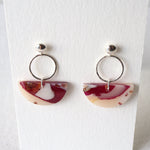 Load image into Gallery viewer, Florals. Colourful Drop Earrings on Sterling Silver Studs
