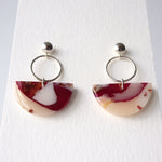 Load image into Gallery viewer, Floral Colourful Drop Earrings on Sterling Silver Studs
