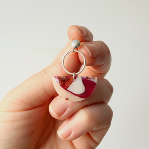 Floral Colourful Drop Earrings on Sterling Silver Studs