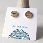 Load image into Gallery viewer, Encased Birch Bark Studs on Sterling Silver
