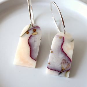 Florals. Hoop Earrings with Peony Petals (33mm)