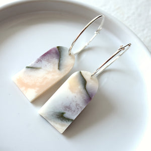 Florals. Hoop Earrings with Peony Petals (33mm)
