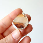 Load image into Gallery viewer, Encased Organic Circle in Sterling Silver with birch bark
