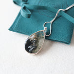 Load image into Gallery viewer, Dawn Collection. Silver Teardrop Necklace with Lichen

