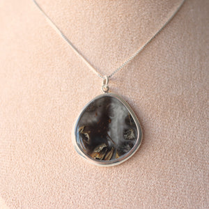 Dawn Collection. Silver Organic Circle Necklace with florals