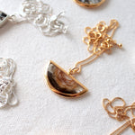 Load image into Gallery viewer, Dawn Collection. Gold Half-moon Necklace with Rose Petals
