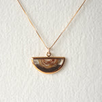 Load image into Gallery viewer, Dawn Collection. Gold Half-moon Necklace with Rose Petals
