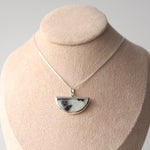 Load image into Gallery viewer, Dawn Collection. Silver Half-moon Necklace with Lichen
